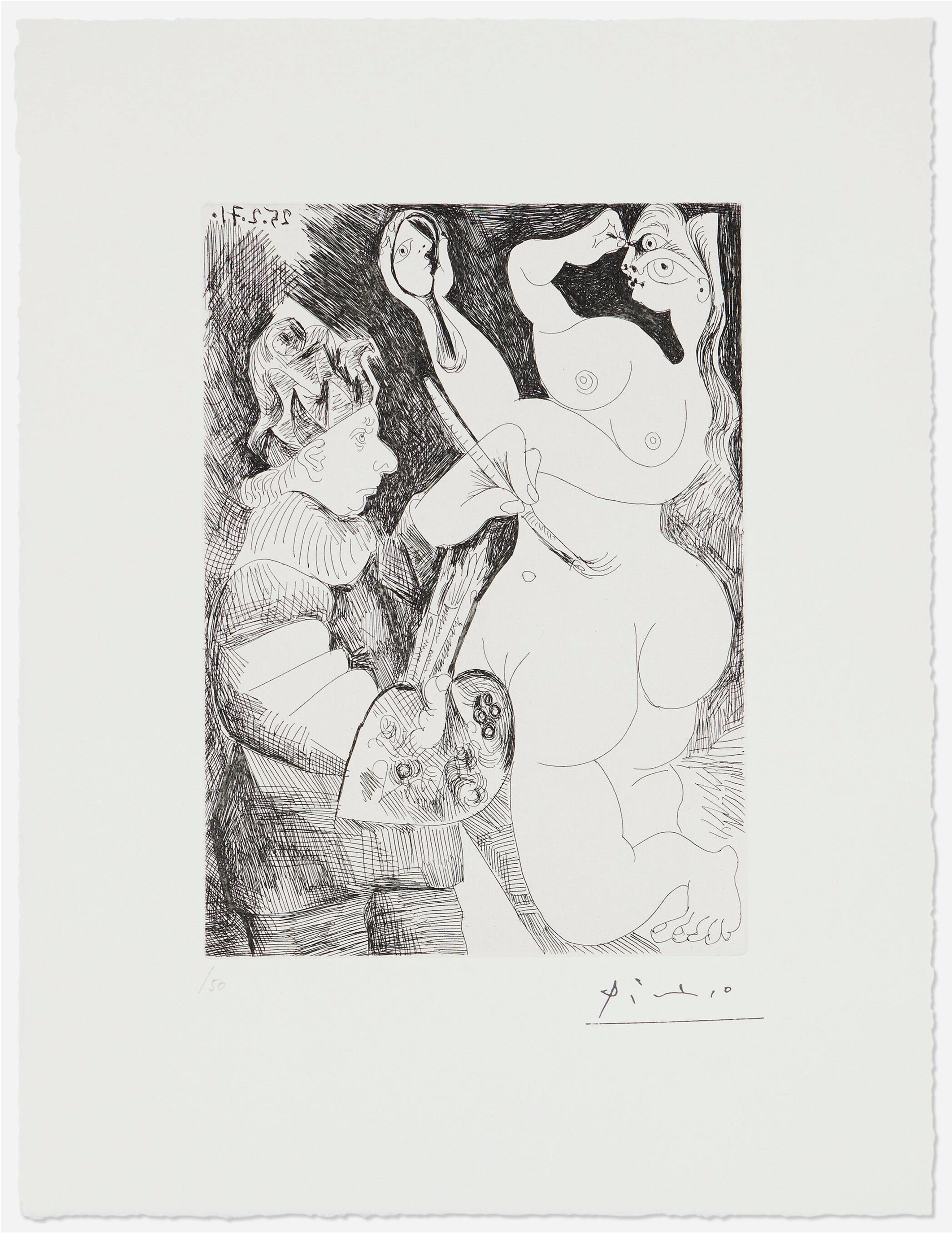 Peintre-bouffon peignant sur son modèle, qui se peint les yeux (from La série 156), 1971/1978